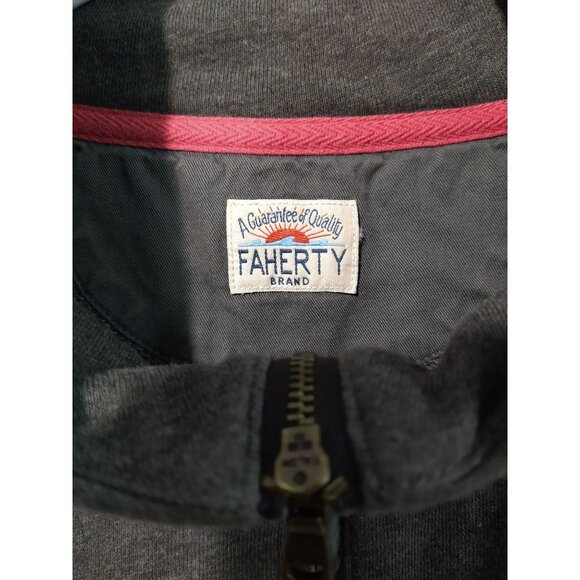 Faherty Sweater Mens XL Brown Suffolk Pullover Long Sleeve Cotton Blend 1/4 Zip - Picture 5 of 8